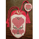 Pink Hearts Scissors Sheath and miniature Scissors Fob